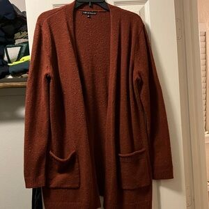 Love Ellie Open-Front Rust Cardigan